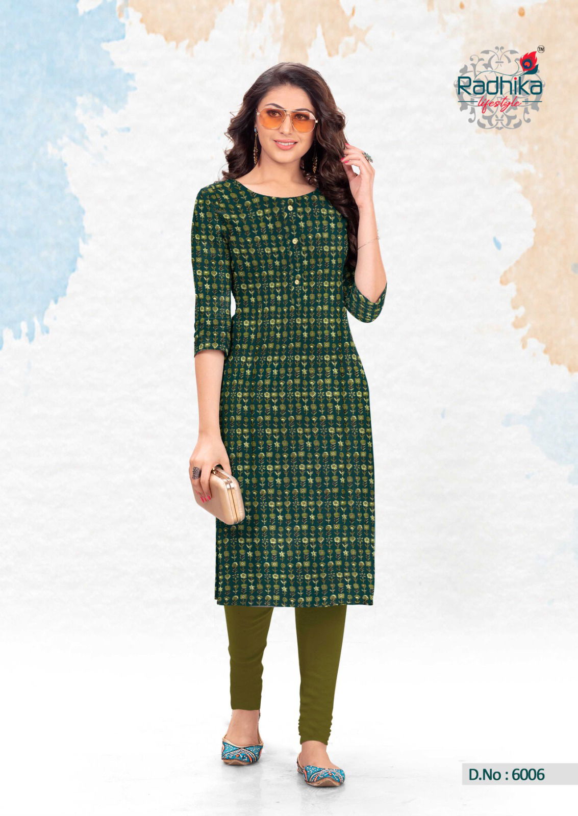 Traditional Vol 6 By Radhika Desginer Cotton Kurtis Wholesale Market In Surat
